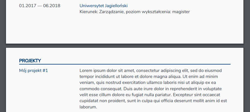 Nowości w kreatorze CV