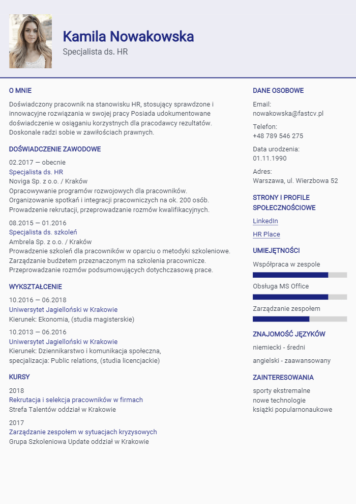 Kreator CV Online - darmowe i profesjonalne szablony CV
